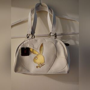 PLAYBOY Mini Bag in White with Gold Accent